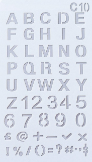 Plastová šablóna 10,5x18 cm - abeceda