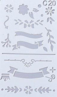 Plastová šablóna 10,5x18 cm - ornamenty