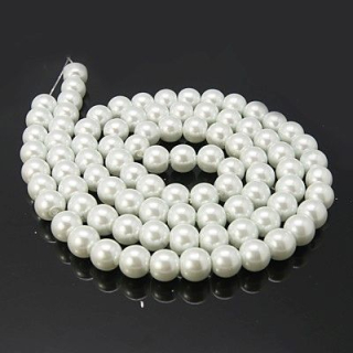Voskované perly 12mm -biela - 5 ks