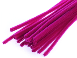 Chlpatý drôtik  pr. 6 mm - tm. fuchsia - 1ks
