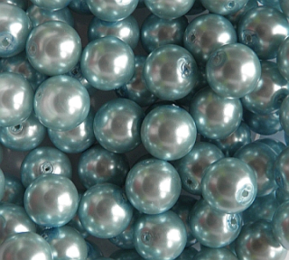 Voskované perly 12mm - bledomodré- 2 ks