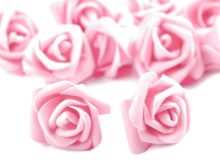 Penová ruža pr. 4 cm - sv. ružová -1 ks