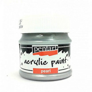 Akrylová farba - perleťová - strieborná - 50 ml
