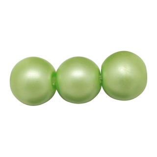 Voskované perly 8 mm - matné - sv. zelená -10ks