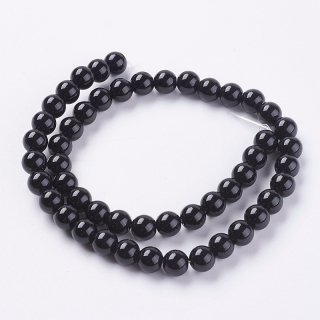 Jadeit prírodný - 8 mm - čierna - 1 ks