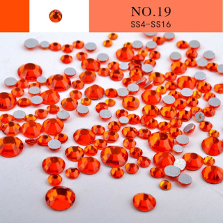 Sklenené brúsené kamienky - mix pr. 1,5 - 4 mm- oranžová - 300 ks/bal.