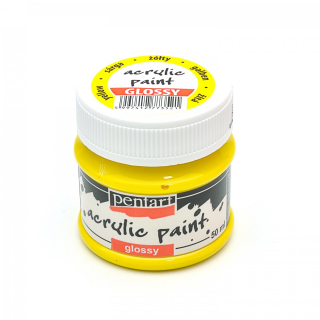 Akrylová farba - lesklá - žltá - 50 ml