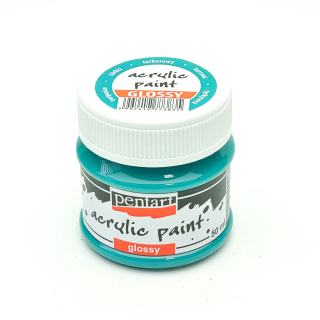 Akrylová farba - lesklá - tyrkysová - 50 ml
