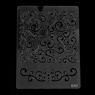 Plastová šablóna A5 - ornamenty - motív S32