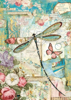 Ryžový papier - A4 - Wonderland dragonfly