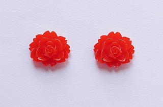 Ružička 18x16 mm - červená - 1ks
