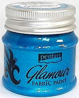 Farba na textil Glamour - modro strieborná - 50 ml