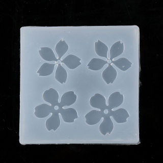 Silikónová forma - kvietky 4 v 1 - 2 cm 