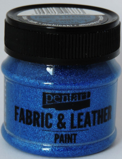 Farba na textil a kožu - glitrová - modrá - 50 ml