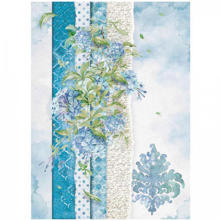 Ryžový papier - A4 - Flowers for you light blue