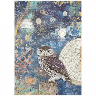 Ryžový papier - A4 - Cosmos owl