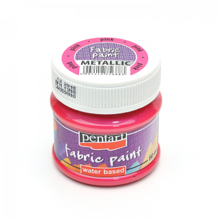 Farba na textil PENTART - metalická - ružová - 50 ml