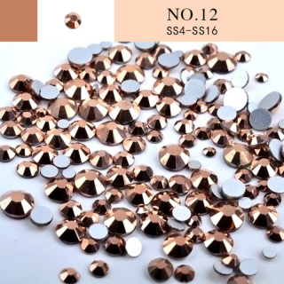Sklenené brúsené kamienky - mix pr. 1,5 - 4 mm- hnedá - 300 ks/bal.