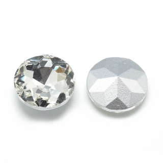Sklenený kabošon - tvar XIRIUS - 12mm - crystal - 1 kus