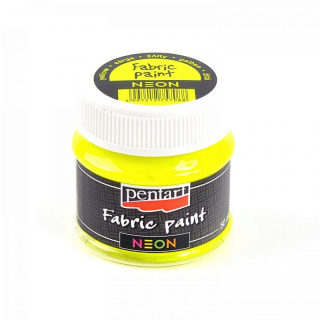 Farba na textil PENTART - neónová žltá - 50 ml