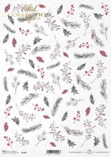 Ryžový papier - A4 - zimné kvety - motív R1483