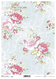 Ryžový papier - A4 - kvety - motív R0624