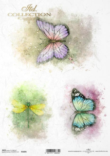 Ryžový papier - A4 - motýle - motív R1606