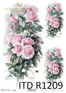 Ryžový papier - A4 - ruže - motív R1209