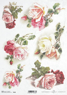 Ryžový papier - A4 - ruže - motív R0648
