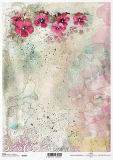 Ryžový papier - A4 - kvety pozadie - motív R1395
