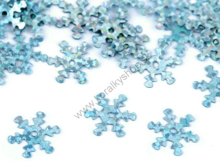 Flitre vločka - pr. 13 mm - holografická tyrkysová - 10 g