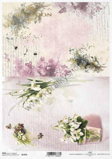 Ryžový papier - A4 - vintage pozadie - motív R1358