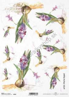 Ryžový papier - A4 - hyacint - motív R0909