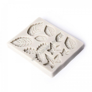Silikónová forma - listy - 7 x 8,5 x 1 cm - 10 v 1