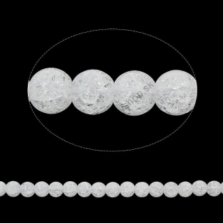 Krištáľ prírodný - 6 mm -praskaný - crystal - 1 ks