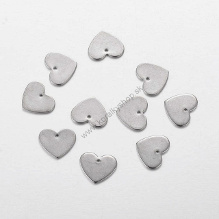 Prívesok srdiečko - chir. oceľ - 13 x 11 mm - 1ks