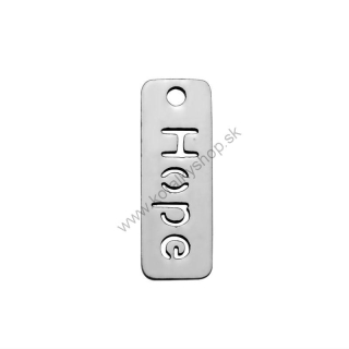 Prívesok - "Hope" - chir. oceľ - 17 x 6 mm - 1ks