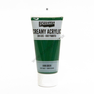 Akrylová farba - krémová - pololesklá - tm.  zelená - 60 ml