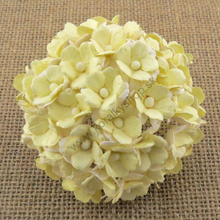 Papierový kvet - sweetheart - 15 mm - svetlá žltá - 10 ks