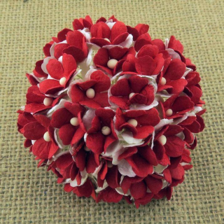 Papierový kvet - sweetheart - 15 mm - červená - 10 ks