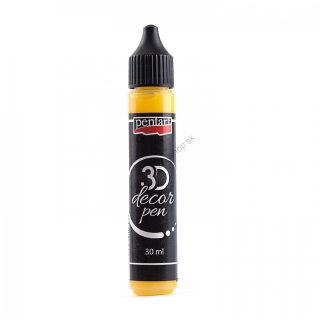 Dekoračné 3D pero - transparentné - citrónová žltá - 30 ml
