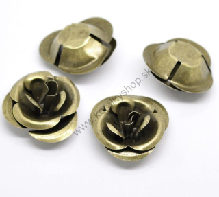 Kovový filigrán - kvet-  pr. 40 mm - starobronz - 1ks