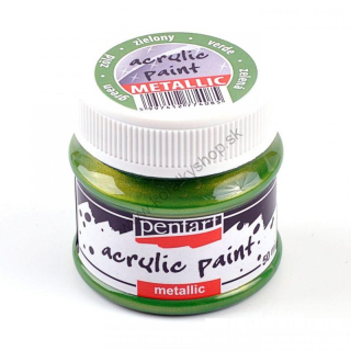 Akrylová farba - metalická - zelená - 50 ml