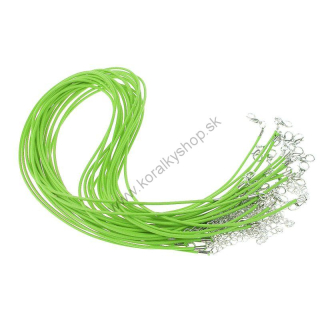 Voskovaná lesklá šnúrka so zapínaním - neonová zelená