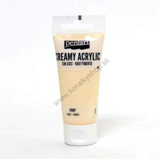 Akrylová farba - krémová - pololesklá - slonovina - 60 ml