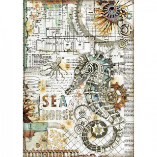 Ryžový papier - A4 - Sea world seahorse