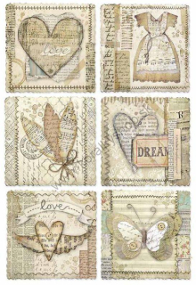Ryžový papier - A4 - Heart frames