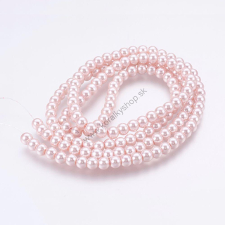 Voskované perly 4mm - sv. ružová -10ks