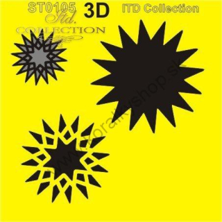Plastová šablóna - 3D - 16 x 16 cm - hviezda - č.105