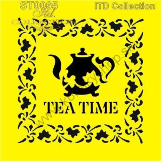 Plastová šablóna - 16 x 16 cm - tea time, rám